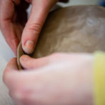 Rebecca Brown working in her studio 2019